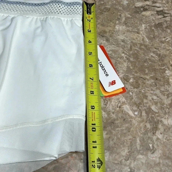New Balance white skort with lace hem , pin holes in skirt and cut out in band - Picture 10 of 13